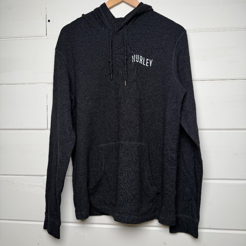 Hurley Men's Spiral Thermal hooded Pullover, Black, Sz Medium